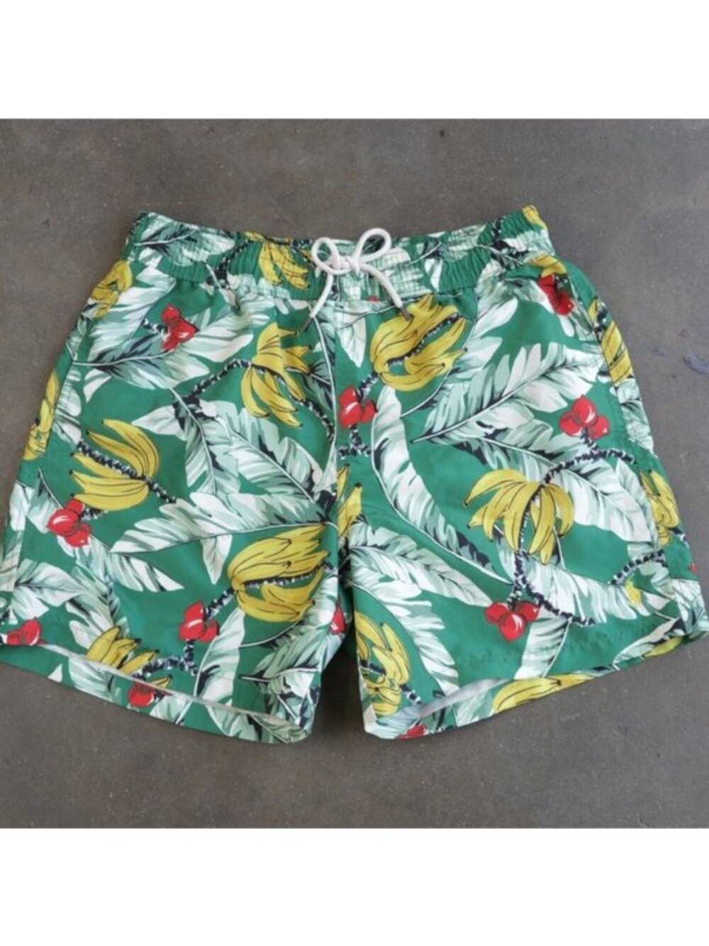 Polo Ralph Lauren Traveler Swim Trunk Tropical Banana Print Mens M 5.5 Inch - Picture 1 of 3